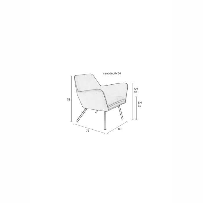 BON VELVET, Lounge chair - White Label Living