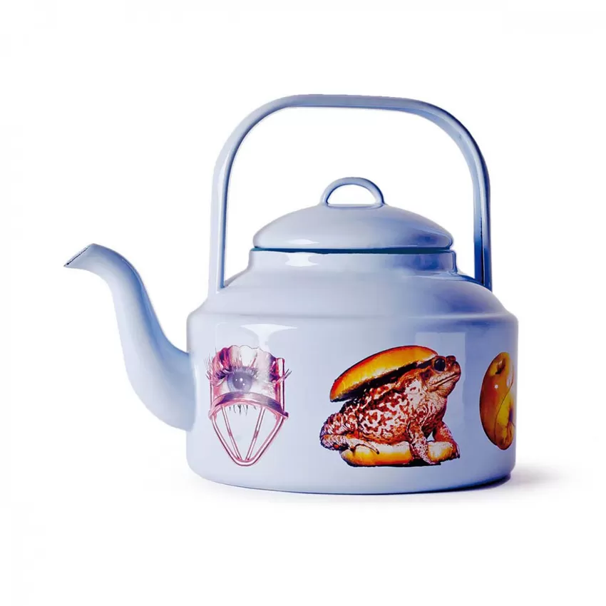 Teiera in metallo smaltato, blu - Toiletpaper - Seletti